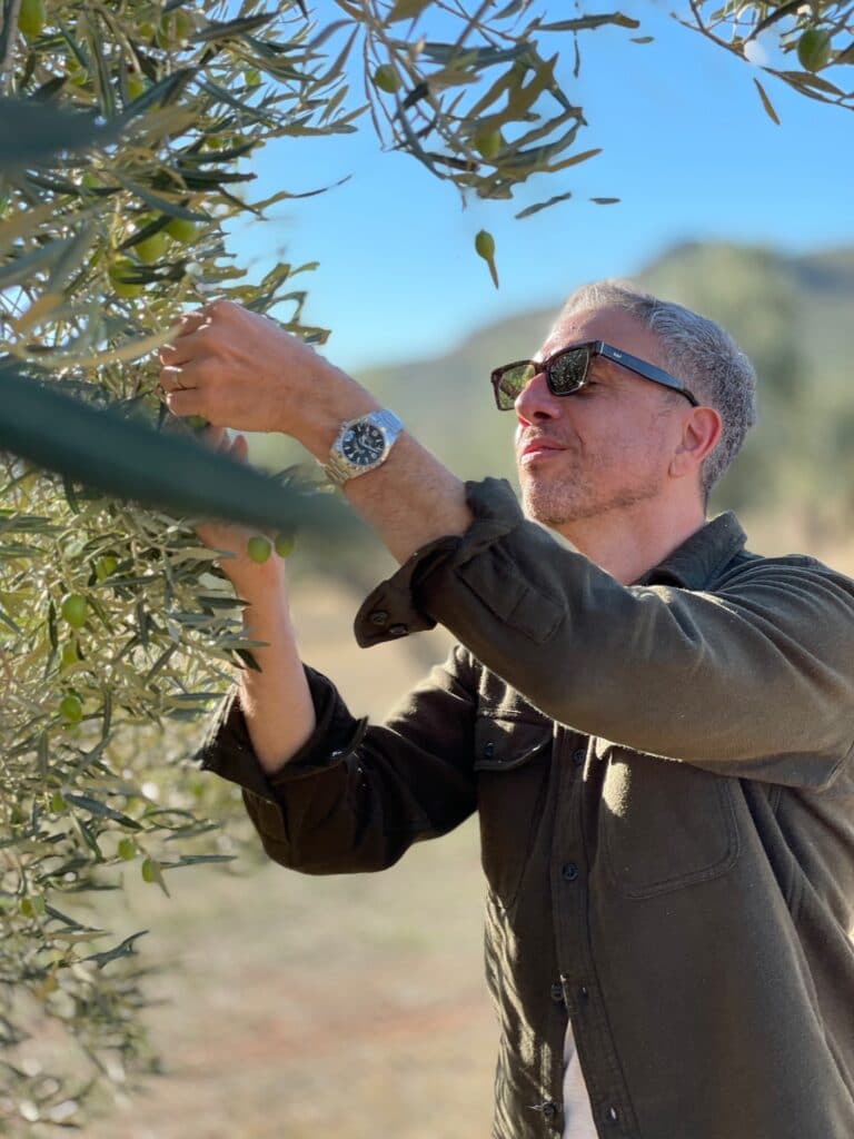 Fil Bucchino at his olive grove. He is an extra virgin olive oil producer.